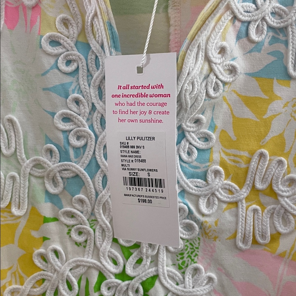 NWT LILLY PULITZER Maxi Raina Sleeveless Pastel Patchwork Dress small - Picture 6 of 8